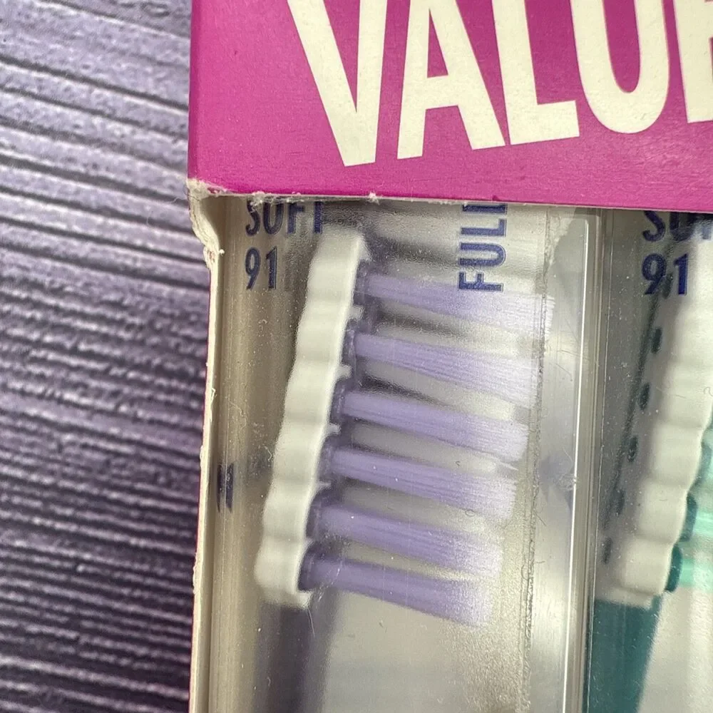 2 LOT Mentadent 91 Toothbrush Soft Full Head Wraps & Surround Bristles Flexible